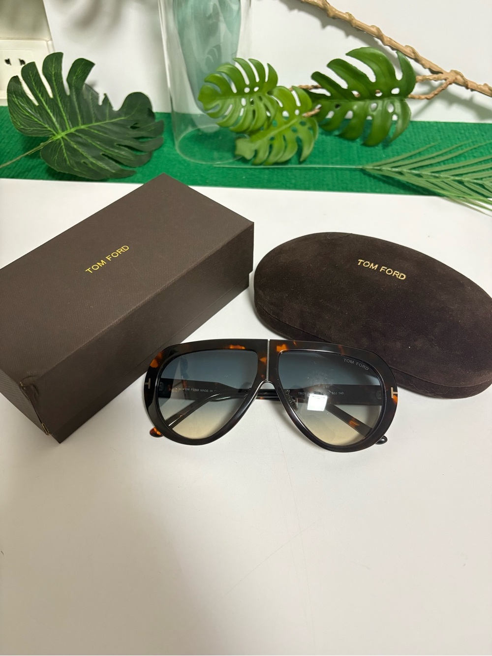 Tom Ford Tortoiseshell Frame with Brown Gradient Lenses Women's Sunglasses